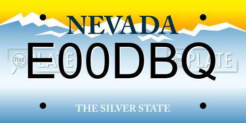 E00DBQ Nevada License Plate