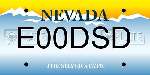 E00DSD Nevada License Plate