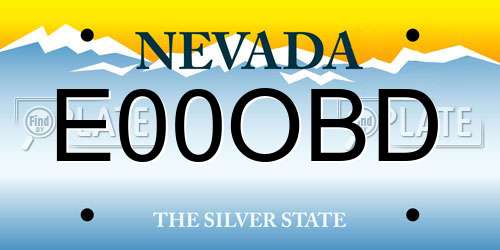 E00OBD Nevada License Plate