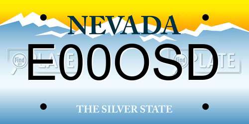 E00OSD Nevada License Plate