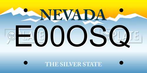 E00OSQ Nevada License Plate