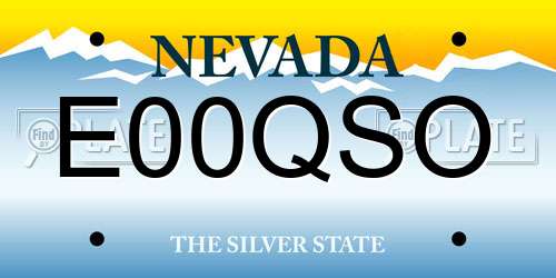 E00QSO Nevada License Plate