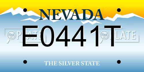 E0441T Nevada License Plate