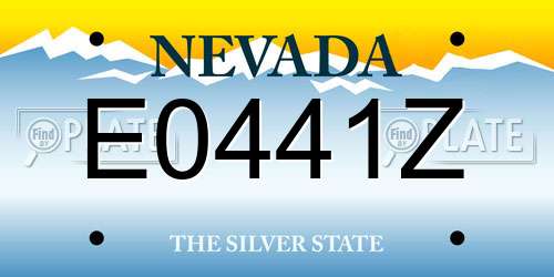 E0441Z Nevada License Plate