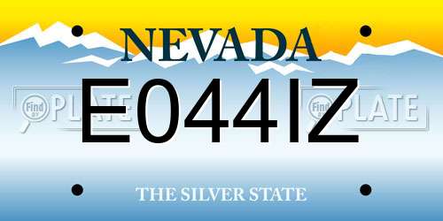 E044IZ Nevada License Plate