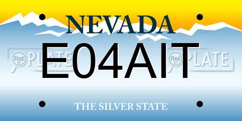 E04AIT Nevada License Plate