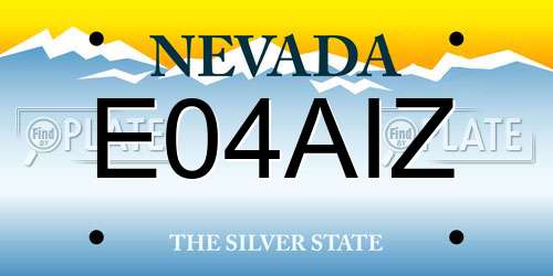 E04AIZ Nevada License Plate
