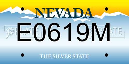 E0619M Nevada License Plate