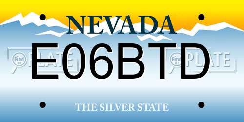 E06BTD Nevada License Plate