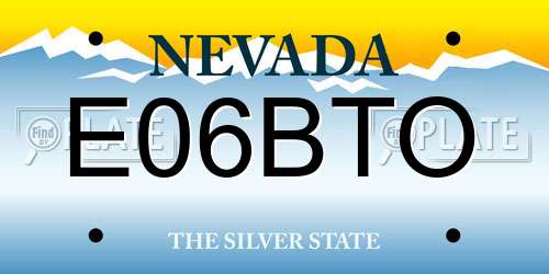 E06BTO Nevada License Plate