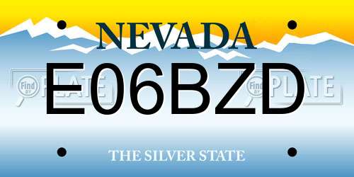 E06BZD Nevada License Plate