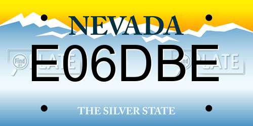 E06DBE Nevada License Plate