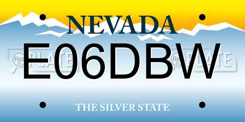 E06DBW Nevada License Plate