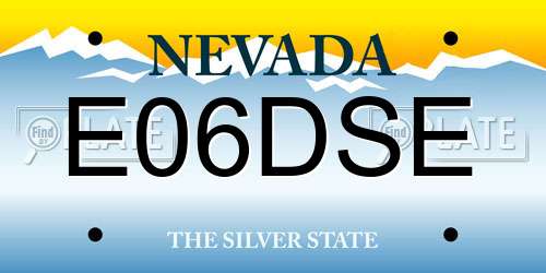 E06DSE Nevada License Plate