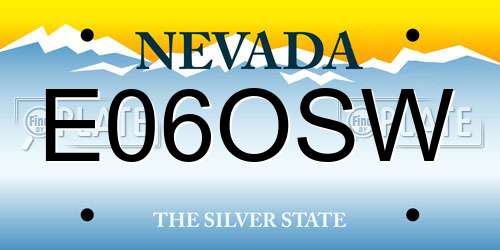 E06OSW Nevada License Plate