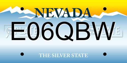E06QBW Nevada License Plate