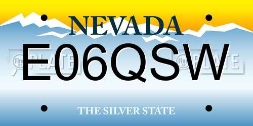 E06QSW Nevada License Plate