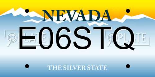 E06STQ Nevada License Plate