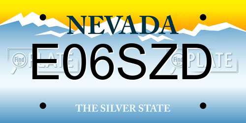 E06SZD Nevada License Plate