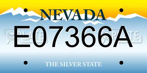E07366A Nevada License Plate