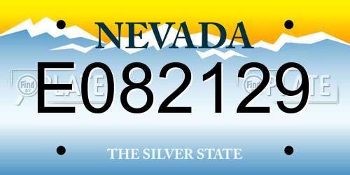 E082129 Nevada License Plate