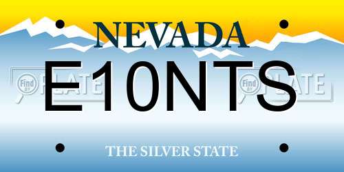 E10NTS Nevada License Plate