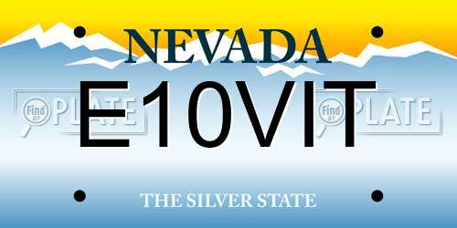 E10VIT Nevada License Plate