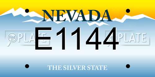E1144 Nevada License Plate