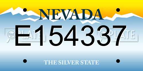 E154337 Nevada License Plate