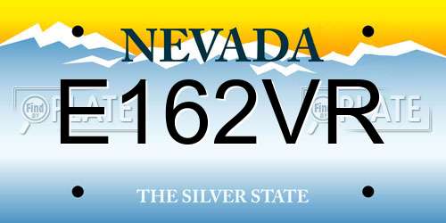 E162VR Nevada License Plate