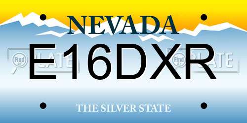 E16DXR Nevada License Plate