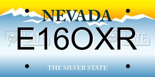E16OXR Nevada License Plate