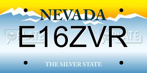 E16ZVR Nevada License Plate