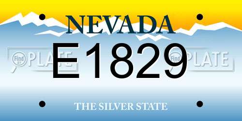 E1829 Nevada License Plate