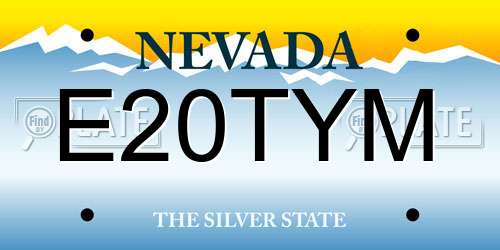 E20TYM Nevada License Plate