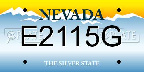 E2115G Nevada License Plate