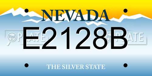 E2128B Nevada License Plate