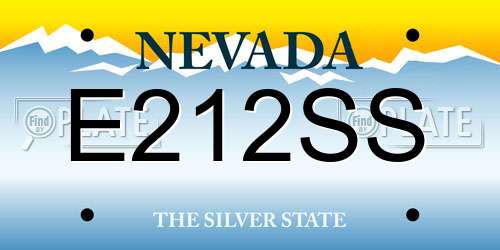 E212SS Nevada License Plate
