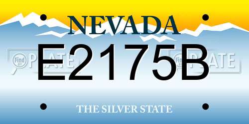 E2175B Nevada License Plate