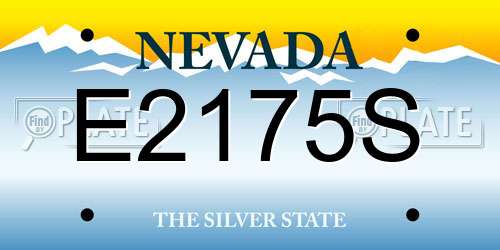 E2175S Nevada License Plate