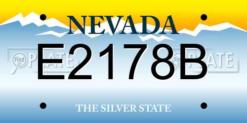 E2178B Nevada License Plate