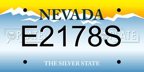 E2178S Nevada License Plate