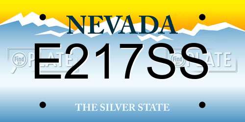 E217SS Nevada License Plate