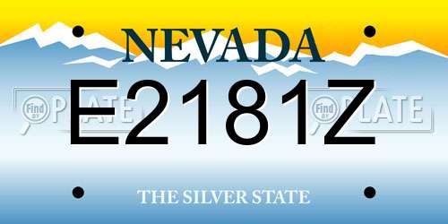 E2181Z Nevada License Plate