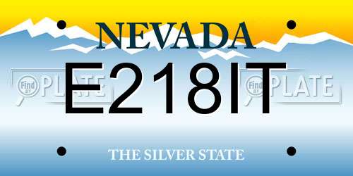 E218IT Nevada License Plate