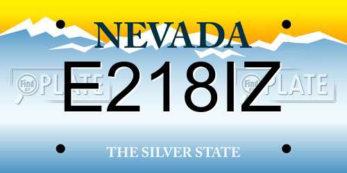 E218IZ Nevada License Plate