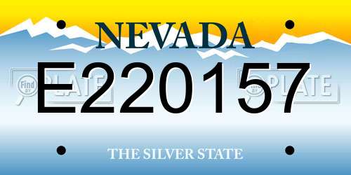 E220157 Nevada License Plate