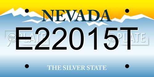 E22015T Nevada License Plate