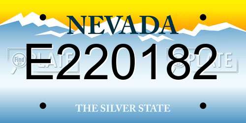 E220182 Nevada License Plate