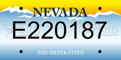 E220187 Nevada License Plate